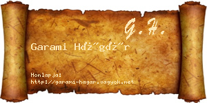 Garami Hágár névjegykártya